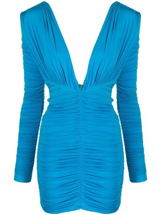 Alex Perry Abito corto con ruches - Blu