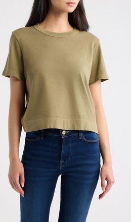 Frame Denim The Boxy Crop T-Shirt in Army at Nordstrom, Size X-Large