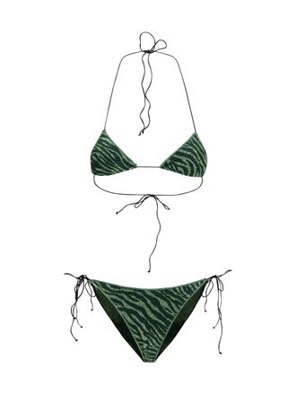 Os&eacute;ree Womens Bikini Lumi&egrave;re Candy Green-Black Polyamide Swimwear Green/black Sea Clothing