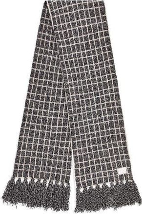 Varley Lindsey Check Boucl&eacute; Knit Scarf in Charcoal at Nordstrom Rack