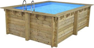 Habitat et Jardin Habitat Et Jardin - Piscina Rectangular De Madera caimans - 4,10 X 3,00 X 1,24 M