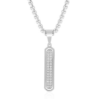 Robert Alton 1/5CTW Diamond Stainless Steel Stick Pendant