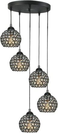 OEM L&aacute;mpara De Techo Con Pantalla De Cristal Negro, Casquillo E27, Led, Klaudia 13-729