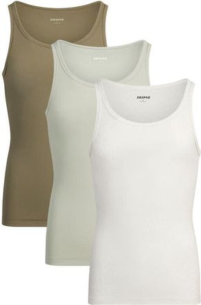 SKIMS 3-Pack Rib Stretch Cotton Tanks in Army Multi at Nordstrom, Size X-Large