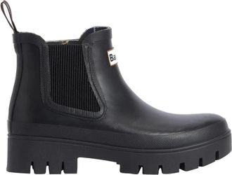 Barbour Zwarte Chelsea Welly Regenlaarzen - Dames - Chelseaboots - Zwart - 37 EU - Katoen - Schoenen