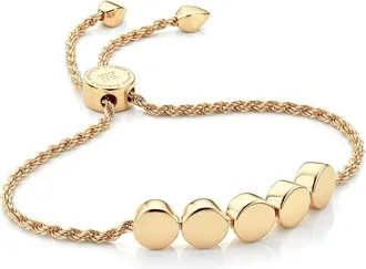 Monica Vinader Gold Linear Bead Friendship Chain Bracelet