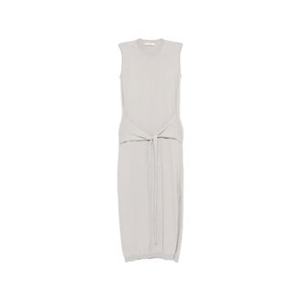 Christophe Lemaire Midi Dresses, female, Gray, Size: XS Sleeveless Knotted Dress
