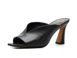 Vince Camuto Galeni Peep Toe High Heel Mule Womens Sandals Black : 5.5 M, Faux Leather