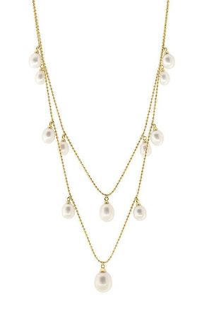 Effy 14K Yellow Gold Freshwater Pearl Layered Necklace in 14K Gold at Nordstrom, Size 18