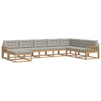 vidaXL Conjunto De Sof&aacute;s De Exterior 8 Pcs Blanco Y Gris Claro Vidaxl
