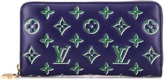 Louis Vuitton Blue Monogram Embossed Lambskin Coussin Zippy Wallet (Authentic Pre-Loved)
