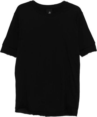 Thom Krom T-shirt girocollo con orlo a taglio vivo - Nero