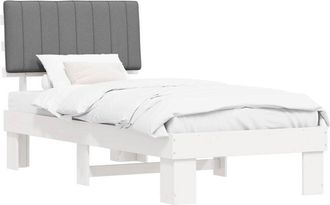 vidaXL Bed Frame with Upholstered Headboard Light Grey 90 x 190 cm vidaXL