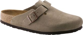 Birkenstock Boston Soft Footbed Suede Clogs in Taupe Men