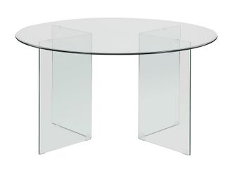 Vente-Unique Mesa de comedor ADAMO - 6 comensales - Cristal templado