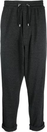 Balmain Laag Kruis Riem Flanellen Broek - Heren - Sweatpants - Grijs - 2XL - Wol - Broeken
