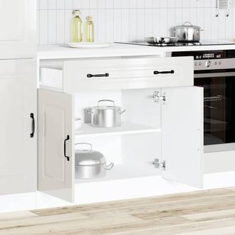 Berkfield Home Kitchen Base Cabinet Kalmar High Gloss White Engineered Wood