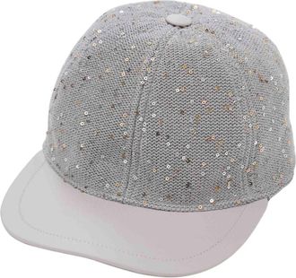 Le Tricot Perugia Glitter Klep Hoed Grijs Medium - Dames - Petten - Grijs - ONE Size - Katoen - Accessoires