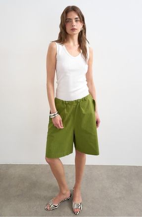 Topshop V-Neck Stretch Cotton Rib Tank in White at Nordstrom, Size X-Small