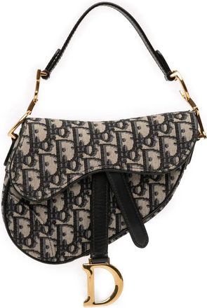 Dior Borsa a tracolla Saddle mini in tela con motivo Oblique 2018 - Blu