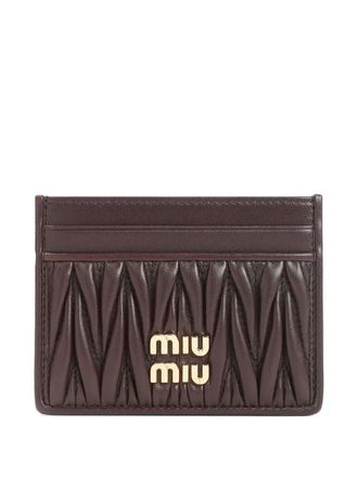 Miu Miu Portacarte matelass&eacute; - Marrone