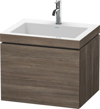 Duravit Lavabo Para Muebles Duravit L-cube C-bonded Con Base, Colgante, 60x48 Cm, 1 Extra&iacute;ble, Sin Rebosadero, 1 Agujero Para Grifo, Color: Pino Terra Decor -