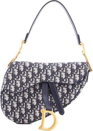 Dior Saddle Handbag Oblique Canvas Medium shoulder bag - Blu