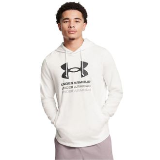 Under Armour Heren Rival Terry Grafische Hoodie (Wit)