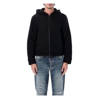 Emporio Armani Giacca con cappuccio in lana cotta - - Sweatshirts & Hoodies - Uomo - Nero - L
