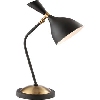 Jonathan Y Designs Albert Iron Retro Mid-Century LED Table Lamp in Black at Nordstrom