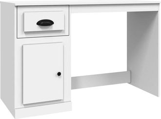 vidaXL Vidaxl - Escritorio con cajón madera contrachapada blanco 115x50x75 cm