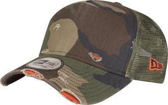 New Era Adjustable Trucker Cap - Distressed Wood camo