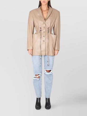 The Mannei leather blazer dress