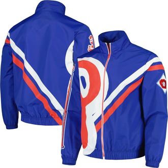 Mitchell & Ness Mens Mitchell & Ness Royal Philadelphia Phillies Exploded Logo Warm Up Full-Zip Jacket at Nordstrom, Size Xx-Large