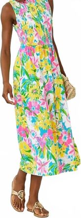 Lilly Pulitzer Finnley Smocked Midi Dress In Multi Lovely Lilly