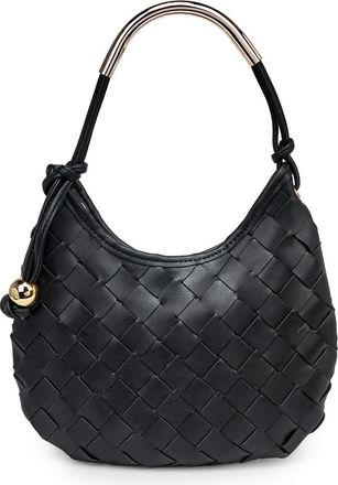 Moda Luxe Woven Faux Leather Shoulder Bag in Black at Nordstrom Rack