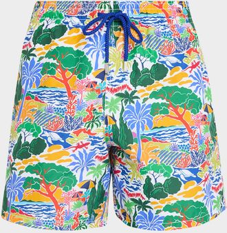 Vilebrequin Men & apos;s Seaside Life Nylon Swim Trunks