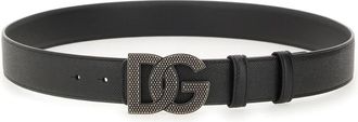 Dolce & Gabbana Cintura Logata Vit. St. Alpina+V - Heren - Riemen - Zwart - 90 CM - Accessoires
