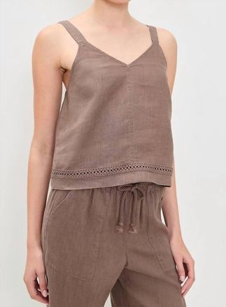 Splendid Stella Linen Trim Tank Top In Wicker