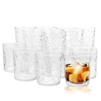 Gibson Home Great Foundations 16 Piece Tumbler and Double Old Fashioned Glass Set in Bubble Pattern in Clear at Nordstrom