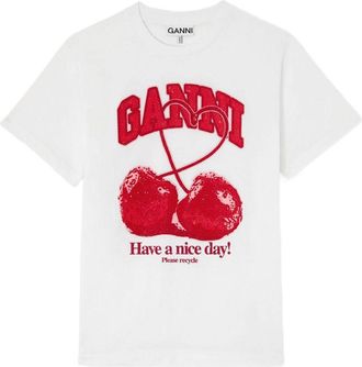 Ganni Camiseta De Algod&oacute;n Estampada Ganni