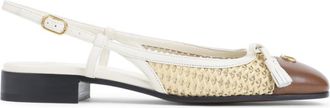 Valentino Garavani Beige Woven Collection Ballet Flats