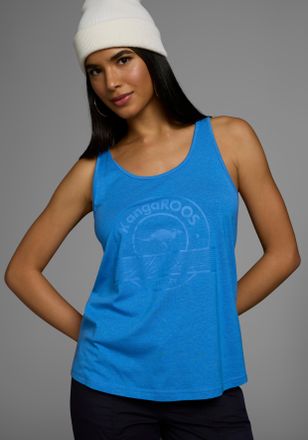 Kangaroos Sporttop KANGAROOS, Damen, Gr. 34, blau (azurblau, navy), Single Jersey, Obermaterial: 50% Baumwolle, 50% Modal, unifarben, figurbetont h&uuml;ftbedeckend,