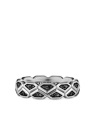 David Yurman sterling silver Hex black diamond ring - men - Sterling Silver/Black Diamond - 8