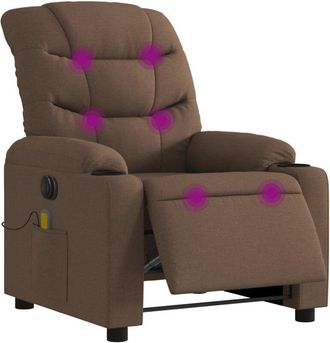 vidaXL Vidaxl - Sill&oacute;n Reclinable De Masaje El&eacute;ctrico Tela Marr&oacute;n