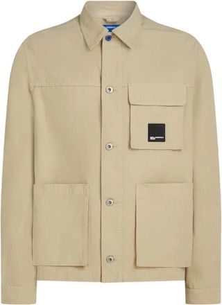 Karl Lagerfeld Canvas Utility Jacket - Heren - Zomerjassen - Beige - XS - Katoen - Jassen