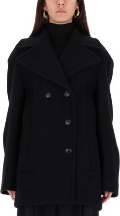 Sportmax Double-Breasted Virgin Wool Coat