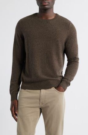 Nordstrom Cashmere Crewneck Sweater in Brown Desert Heather at Nordstrom Rack, Size X-Large