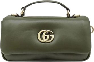 Gucci Pre-owned Vintage Satchel - Dames - Vintage Schoudertas - Groen - ONE Size - Leer - Vintage