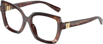 Dolce & Gabbana Glasses, female, Red, Size: 53 MM Fashion Eyeglasses